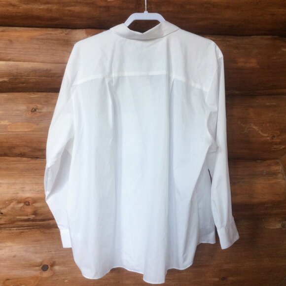 Foxcroft® White Classic-Fit Button Down Long Sleeve Wrinkle Free Shirt Size 20W - Picture 2 of 5